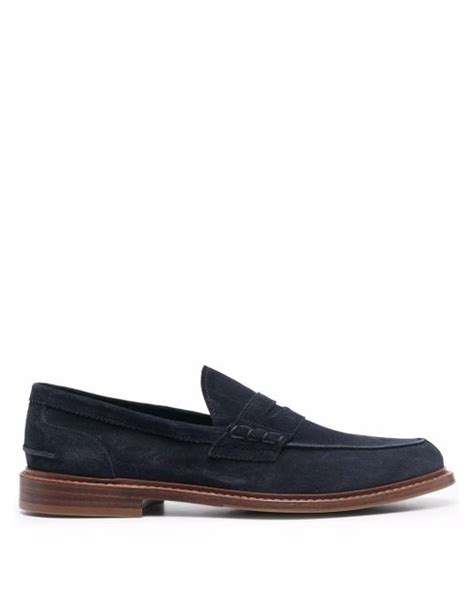 Blau Loafer Aus Wildleder 